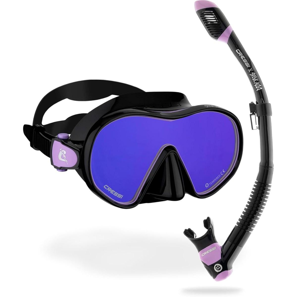 Combo dual + supernova dry nero/lilla lenti 380 uv blu/aranc