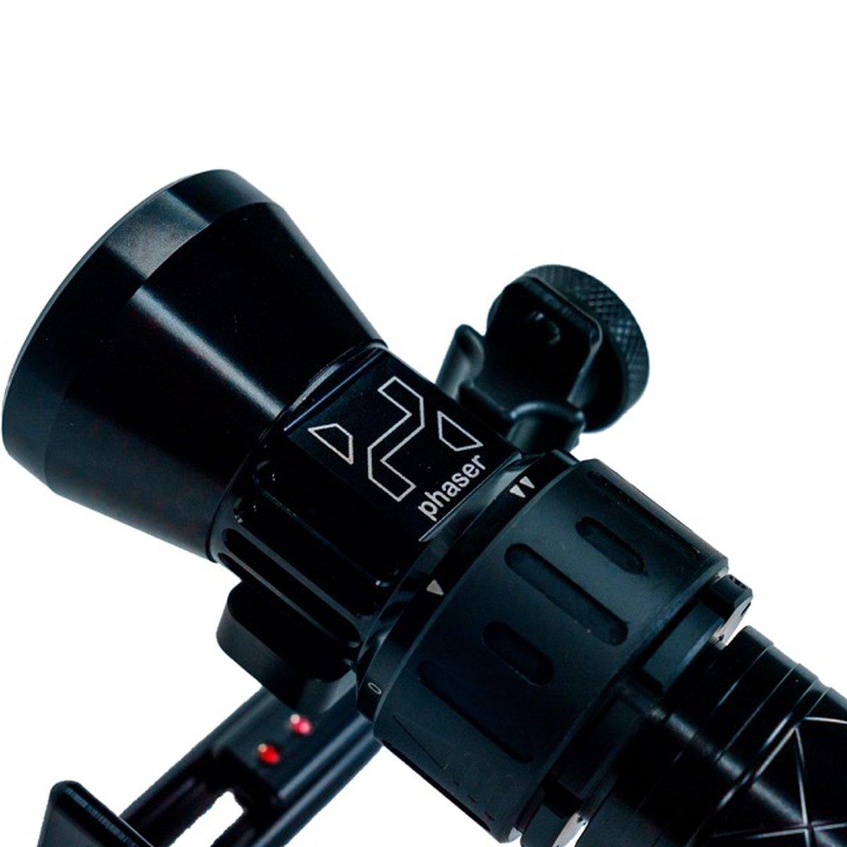 Phaser light w/fixed battery, incl. charger cable and case
