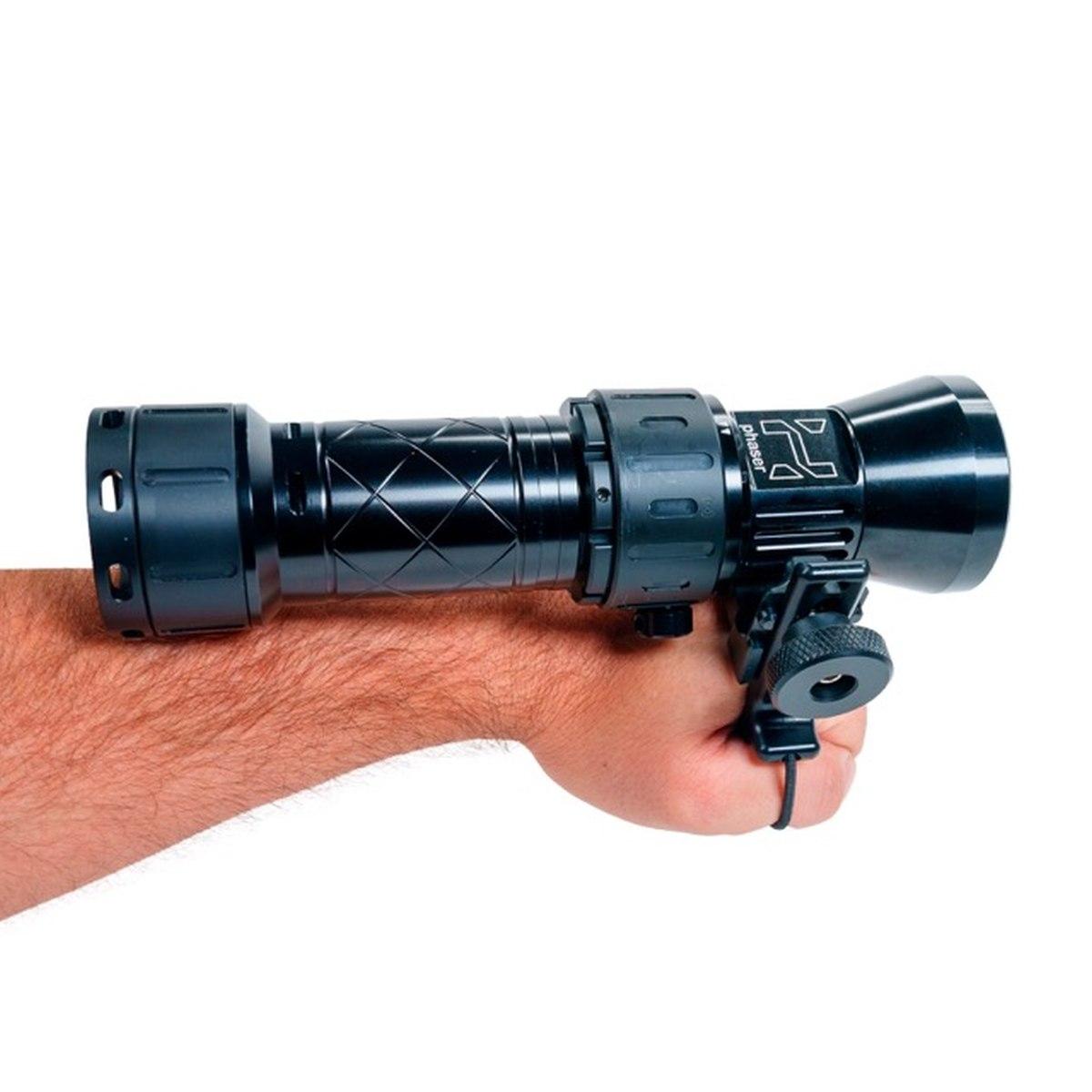 Phaser light w/fixed battery, incl. charger cable and case